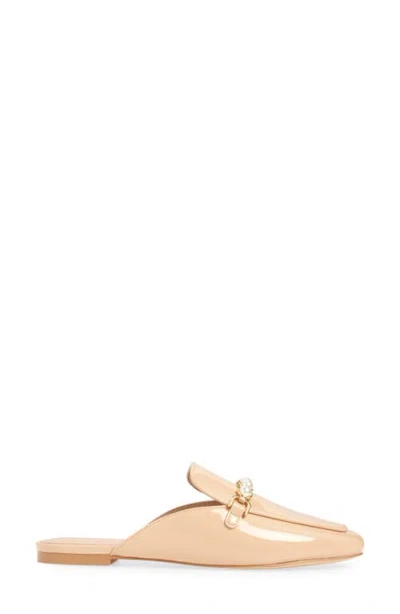 Stuart Weitzman Perla Imitation Pearl Mule In Golden Beige