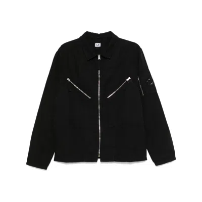 C.p. Company C.p.company Men Cotton And Linen Shirt With Zip Closure