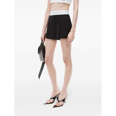 Alexander Wang High Waisted Pleated Short With Logo Elastic Clothing