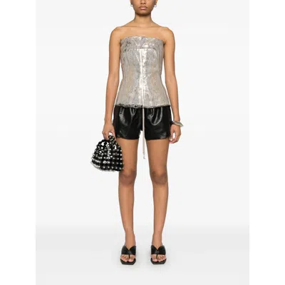 Rick Owens Black Hollywood Boxers Leather Shorts In Black