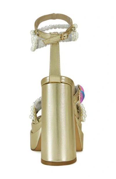 Azalea Wang Arleth Ankle Strap Platform Sandal In Gold