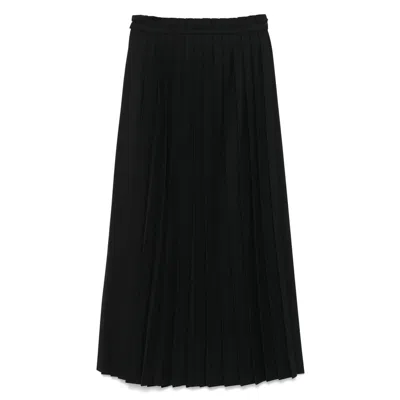 Ami Alexandre Mattiussi Ami Paris Twill Pleated Maxi Skirt