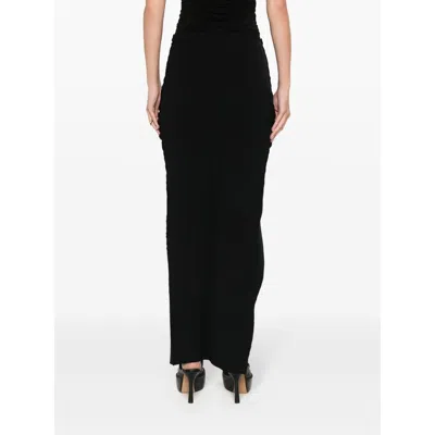 Rick Owens Knitted Midi Skirt In Black