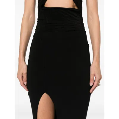 Rick Owens Knitted Midi Skirt In Black