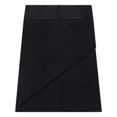 Courrèges Oblique Draped Polywool Mini Skirt