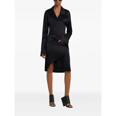 Courrèges Oblique Draped Polywool Mini Skirt