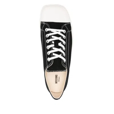 Moschino Sneakers In Canvas Edge In Black
