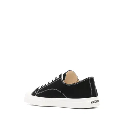 Moschino Sneakers In Canvas Edge In Black
