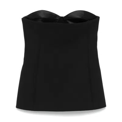 Khaite Strapless Black Top With Sweetheart Neckline
