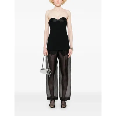 Khaite Strapless Black Top With Sweetheart Neckline