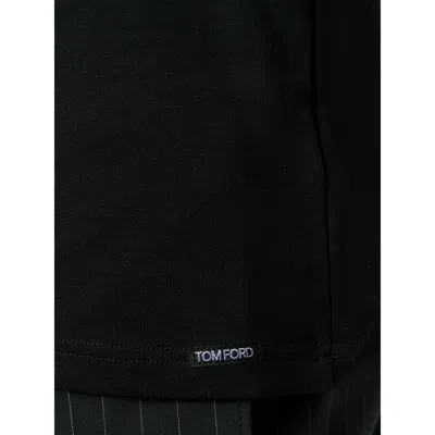 Tom Ford Black Stretch Cotton Crew Neck T-shirt