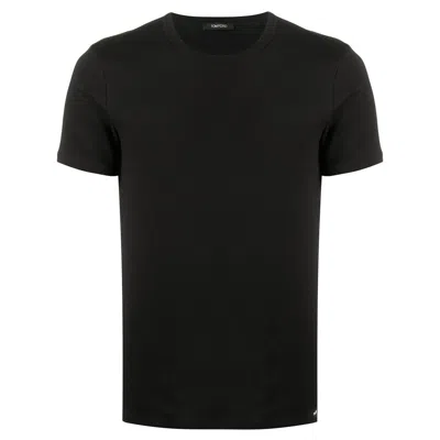Tom Ford Black Stretch Cotton Crew Neck T-shirt