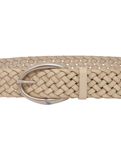 Orciani Braided Leather Belt In White