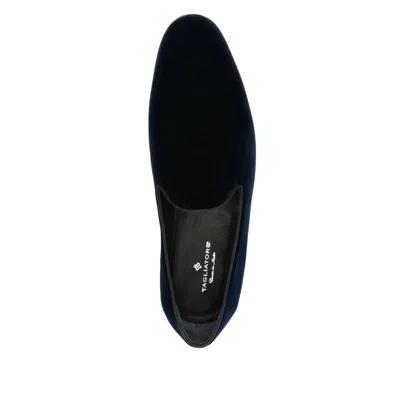 Tagliatore Man Loafers Midnight Blue Size 9 Textile Fibers In Blue