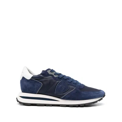 Philippe Model Tropez Sneakers In Technical Fabric And Suede Color Blue