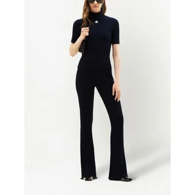 Courrèges Reedition Logo-patch Knitted Top
