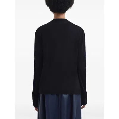 Marni Blue Silk And Wool Blend Cardigan With Contrasting Back Panel