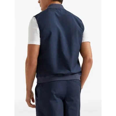 Brunello Cucinelli Men Sleeveless Nylon Topwear With Zip And Logo