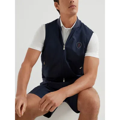 Brunello Cucinelli Men Sleeveless Nylon Topwear With Zip And Logo