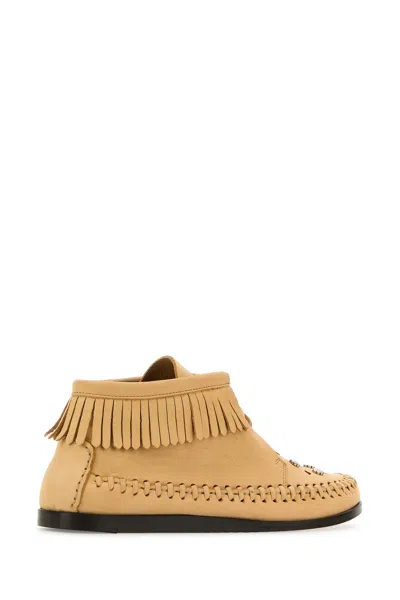 Isabel Marant Beige Leather Felsa Angle Boots