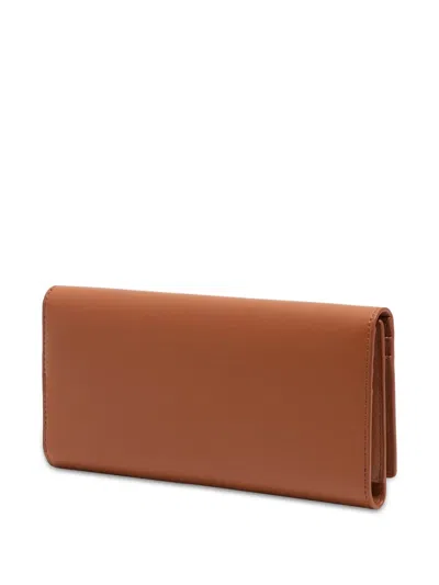 Bimba Y Lola Tan Leather Continental Wallet In Brown