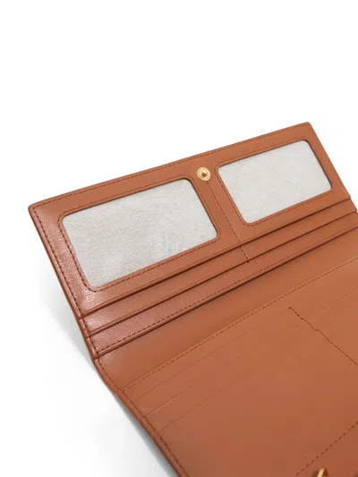Bimba Y Lola Tan Leather Continental Wallet In Brown
