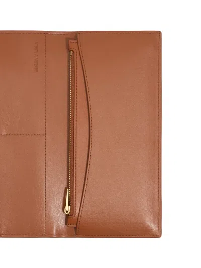 Bimba Y Lola Tan Leather Continental Wallet In Brown