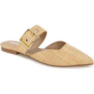 Esprit Alaina Buckle Strap Mule In Natural Raffia