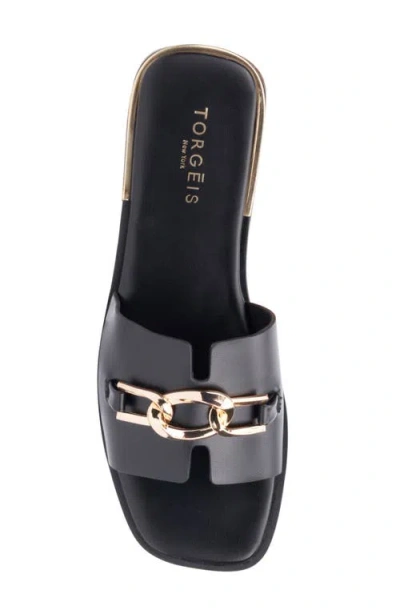 Torgeis Tabitha Chain Bit Slide Sandal In Black