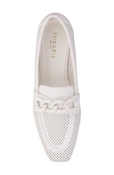 Torgeis Kalina Womens Square Closed Toe Loafers In White