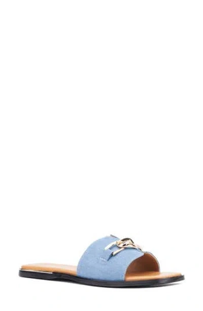 Torgeis Tabitha Chain Bit Slide Sandal In Blue