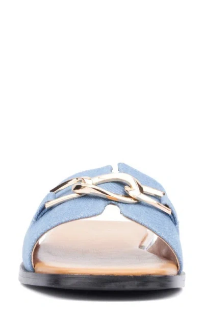 Torgeis Tabitha Chain Bit Slide Sandal In Blue