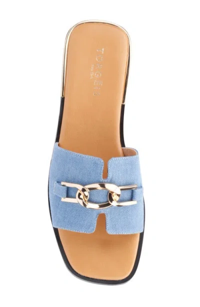 Torgeis Tabitha Chain Bit Slide Sandal In Blue
