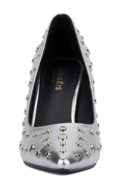 Torgeis Zoelle Womens Pointed Closed Toe Stiletto Heel Pumps In Silver