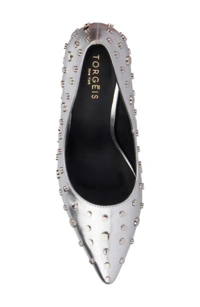 Torgeis Zoelle Womens Pointed Closed Toe Stiletto Heel Pumps In Silver