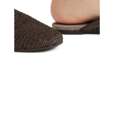 Brunello Cucinelli Monili-embellished Raffia Slippers