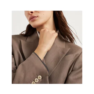 Brunello Cucinelli Women Linen Blend Double-breasted Jacket