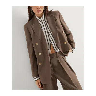 Brunello Cucinelli Women Linen Blend Double-breasted Jacket