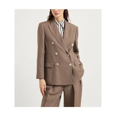Brunello Cucinelli Women Linen Blend Double-breasted Jacket