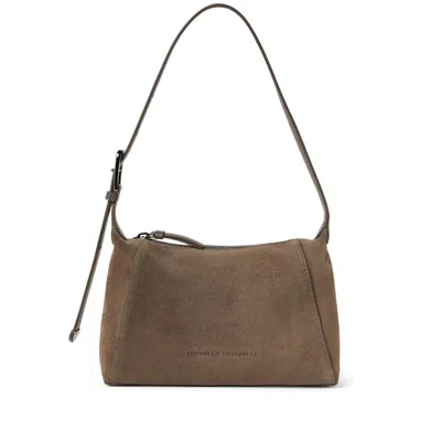Brunello Cucinelli Suede Bc Duo Bag With Shiny Details