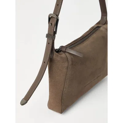 Brunello Cucinelli Suede Bc Duo Bag With Shiny Details