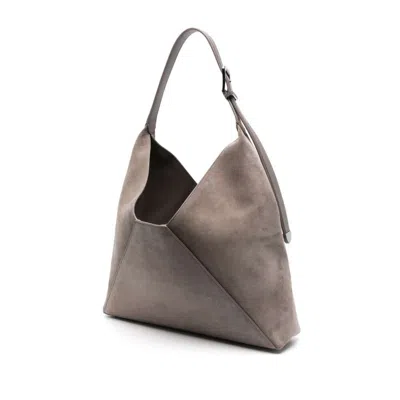 BRUNELLO CUCINELLI BROWN SHOULDER BAGS 