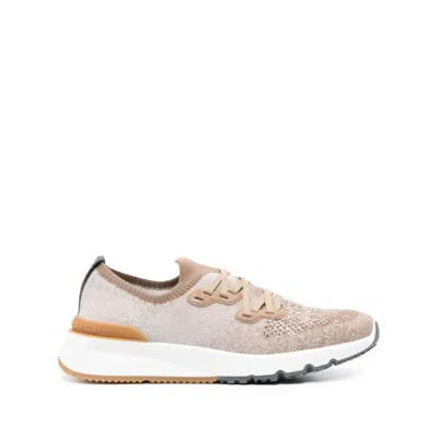 Brunello Cucinelli Mesh-panel Lace-up Sneakers