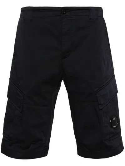 C.p. Company Tailored Cargo Shorts With Distinctive Pocket Details In Black