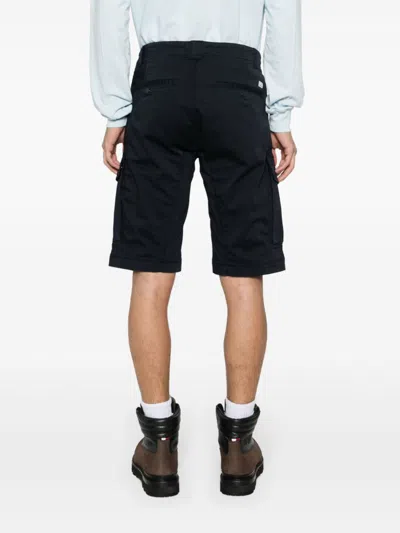 C.p. Company Tailored Cargo Shorts With Distinctive Pocket Details In Black