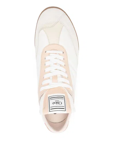 Chloé Chloè Kick Leather Sneakers In White