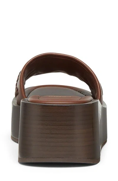 Fendi Women Brown Slides With Wedge Heel And Ff Motiv On The Band In Leather Man In F1stj Drk Ghianda Ghianda