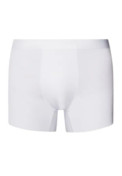 Hanro Stretch Cotton Essentials Long-leg Boxer Briefs In White