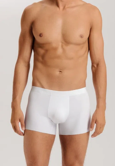Hanro Stretch Cotton Essentials Long-leg Boxer Briefs In White