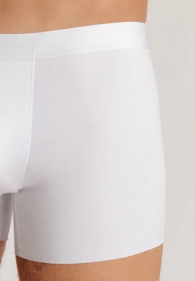 Hanro Stretch Cotton Essentials Long-leg Boxer Briefs In White